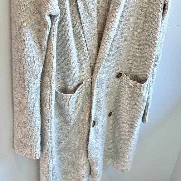J. Crew Double-Breasted Gray Cardigan Coat in Double Soft Yarn - size Medium - Picture 3 of 6